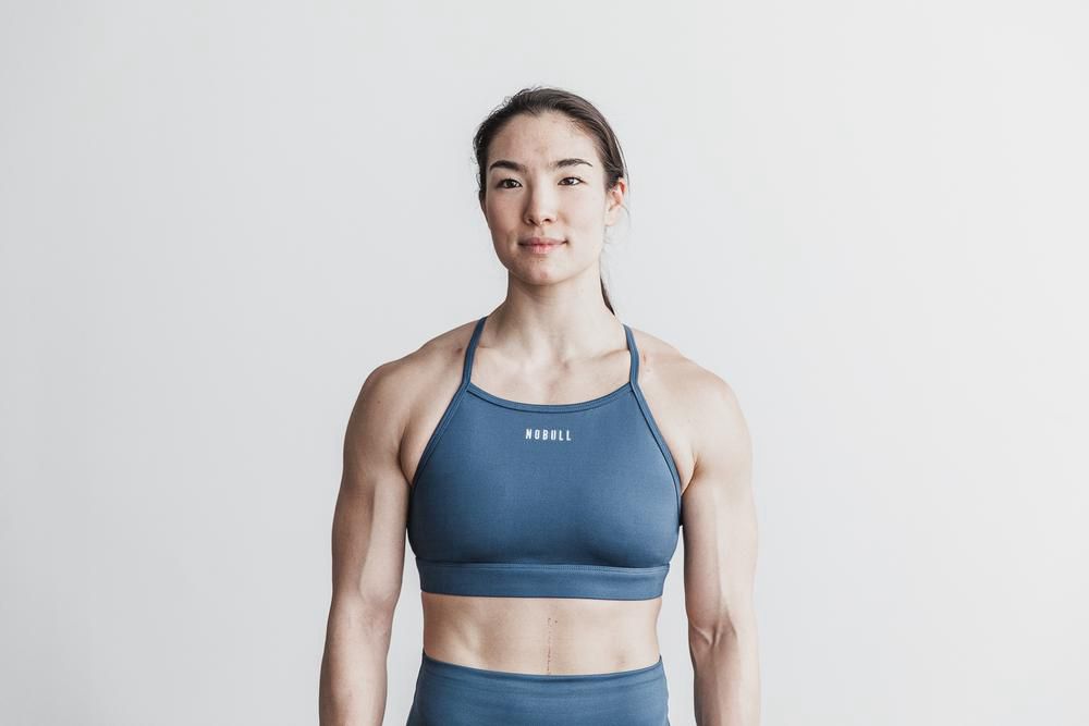 NOBULL Women's High-Neck Sports Bras - Coastal Blue Matte - Ireland (1783JCDRX)